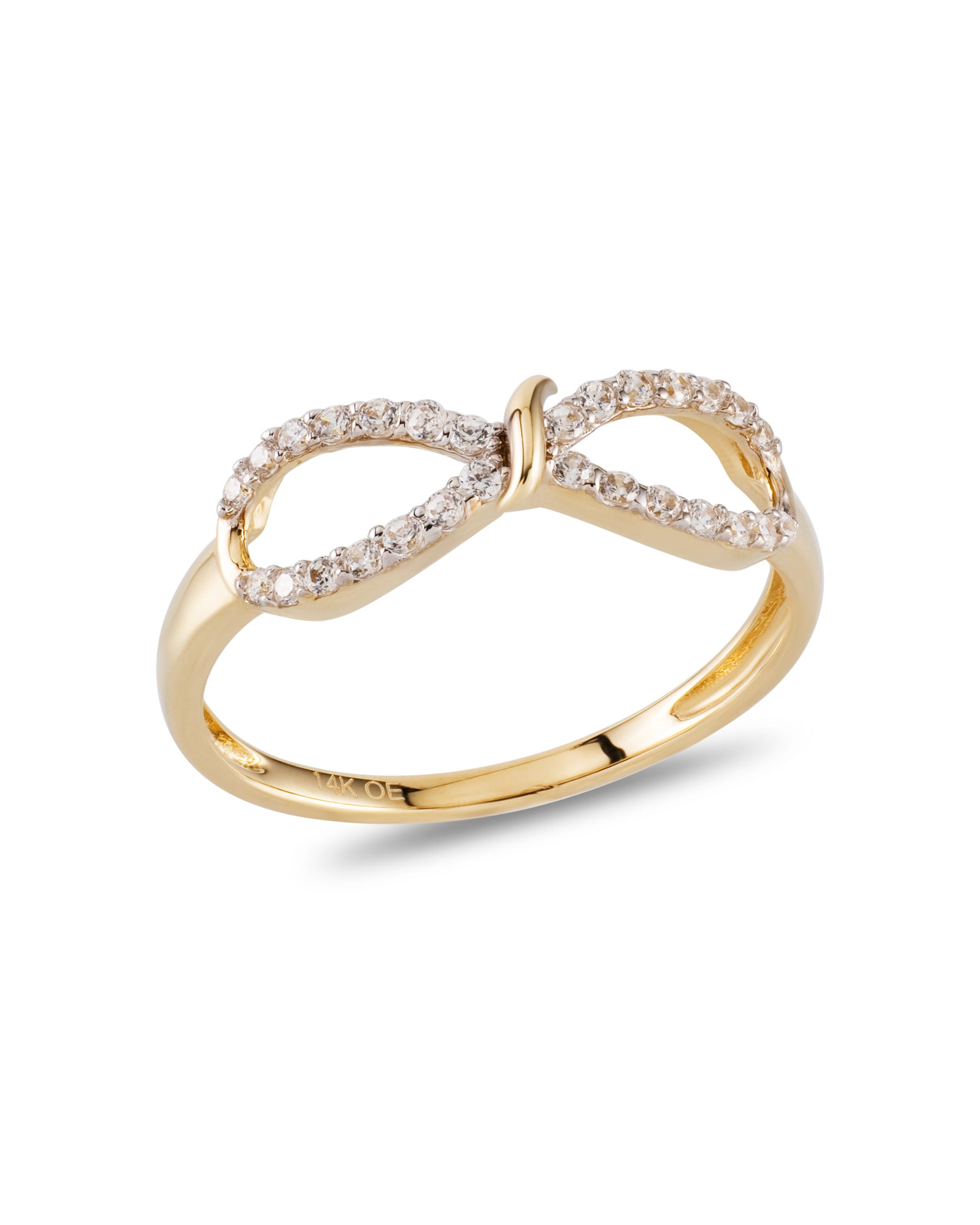 14K Gold Infinity Ring with CZ – A Timeless Statement of Luxury and Elegance