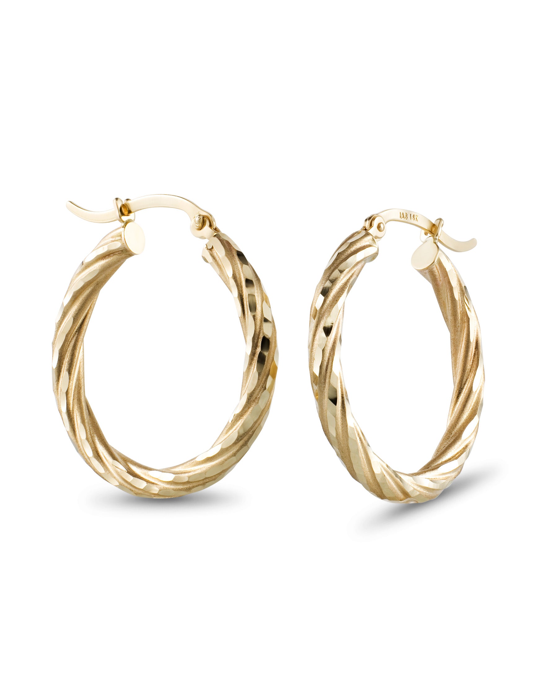 Golden Whirl 14K Italian Gold Hoop Earrings – Elegance in Every Detail for $300