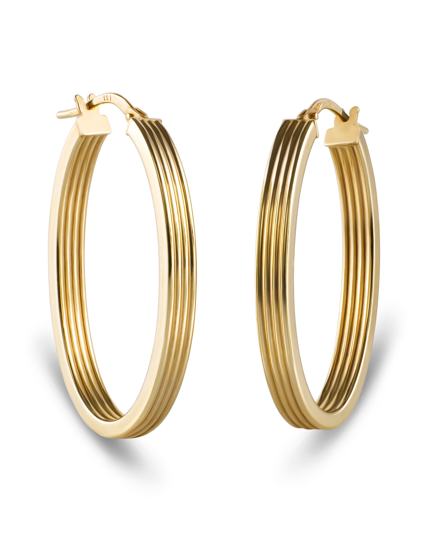 Nalin & Co's 14K Gold Oval Textured Earrings