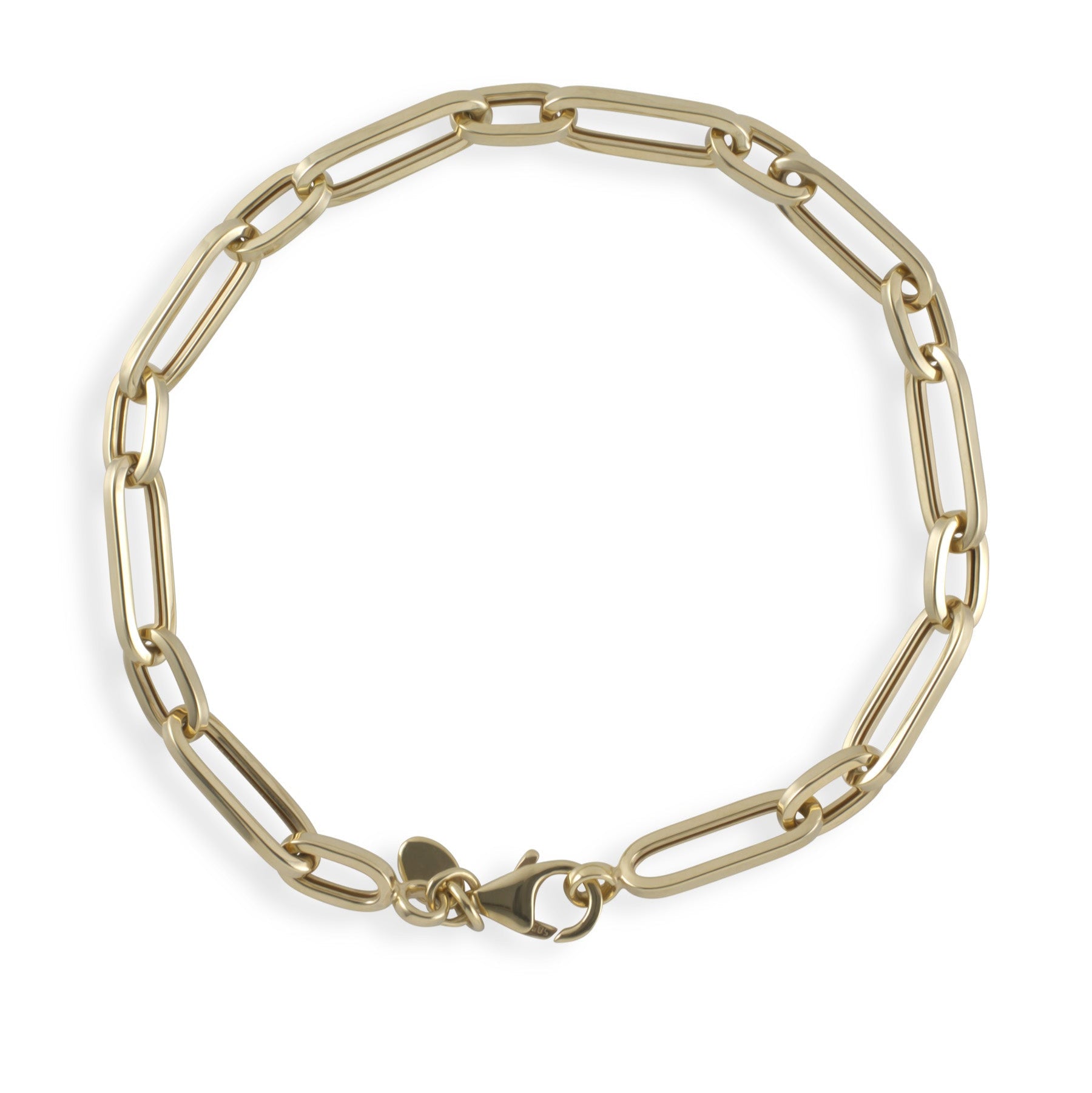 14K Gold Paper Clip Bracelet