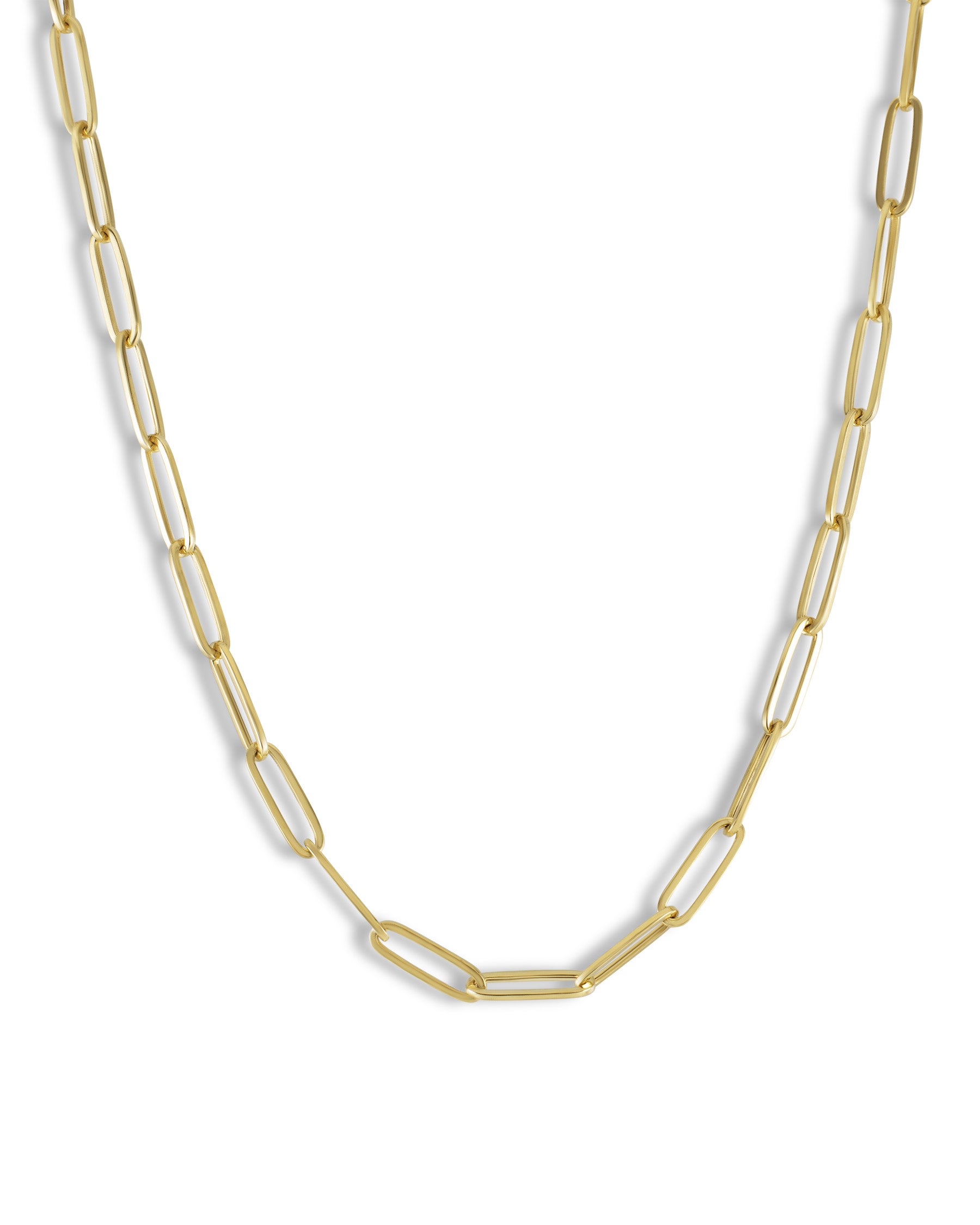 14K Gold Paper Clip Necklace - Modern Elegance by Nalin & Co