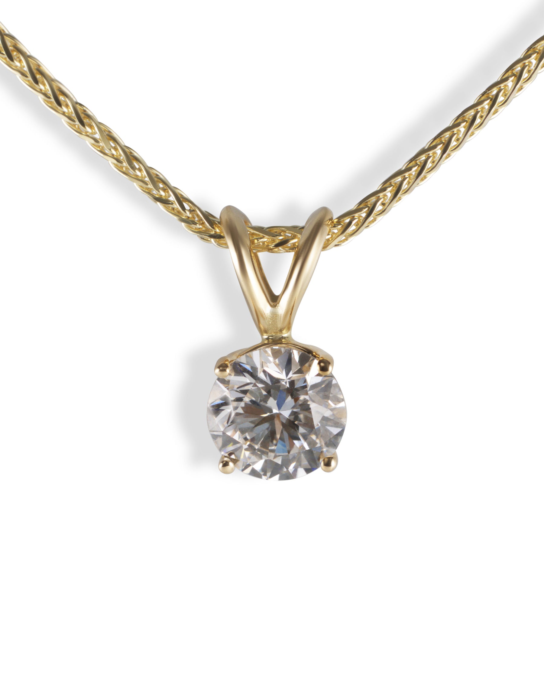 Lab-Created Yellow Gold Diamond Pendant - Brilliant Luxury by Nalin & Co