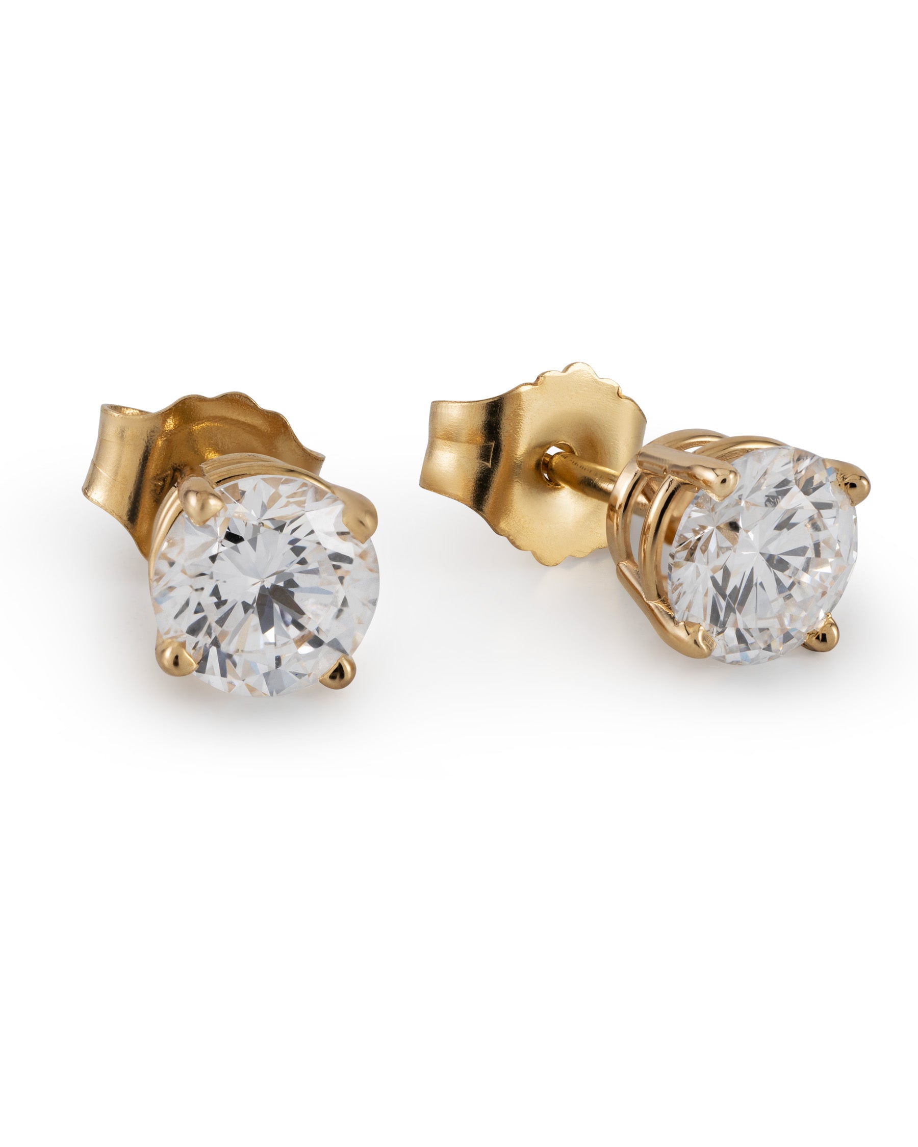 Elysian Radiance Lab-Created Yellow Gold Diamond Stud Earrings