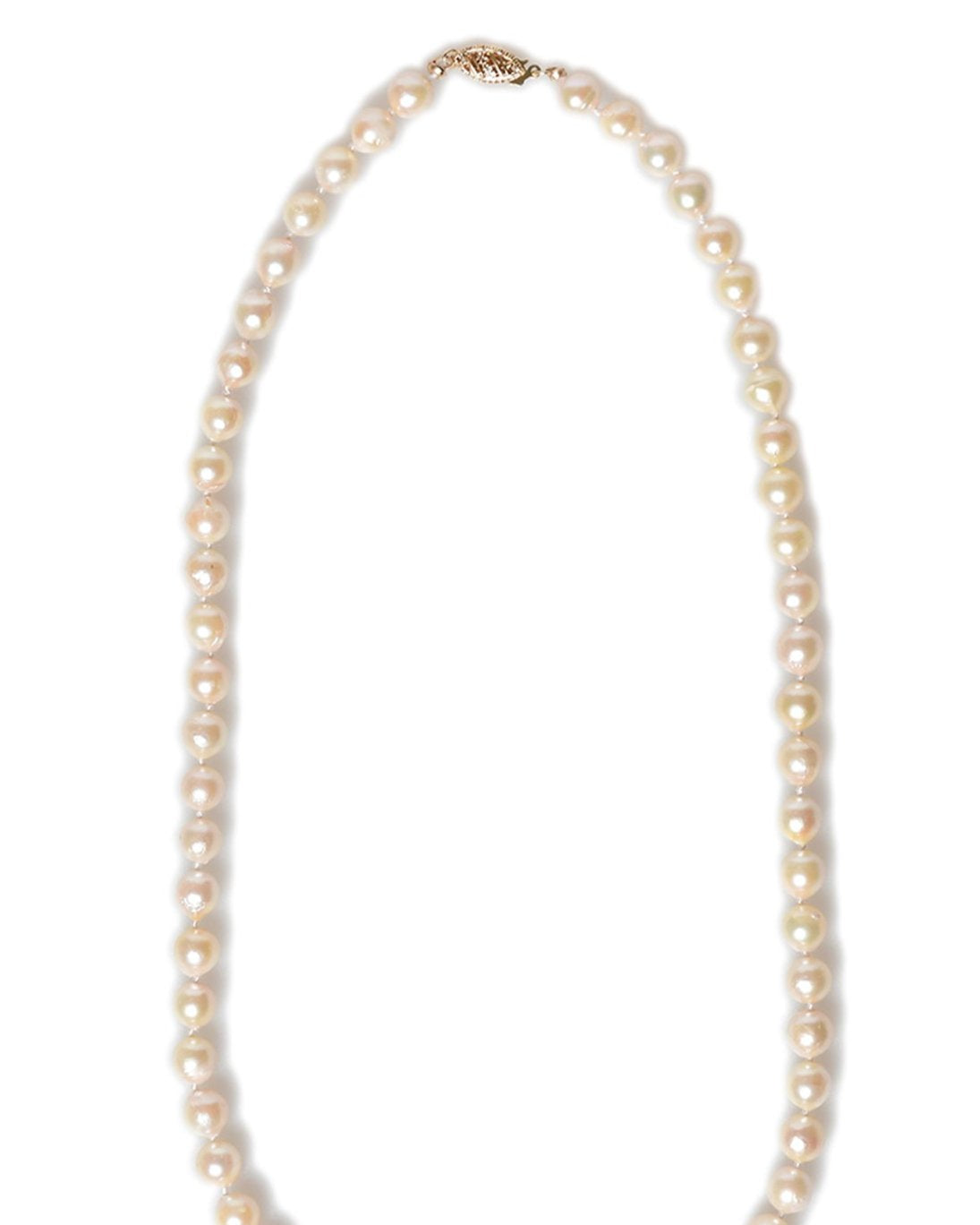 18-Inch Pearl Necklace with 14K Gold Clasp - Timeless Elegance by Nalin & Co