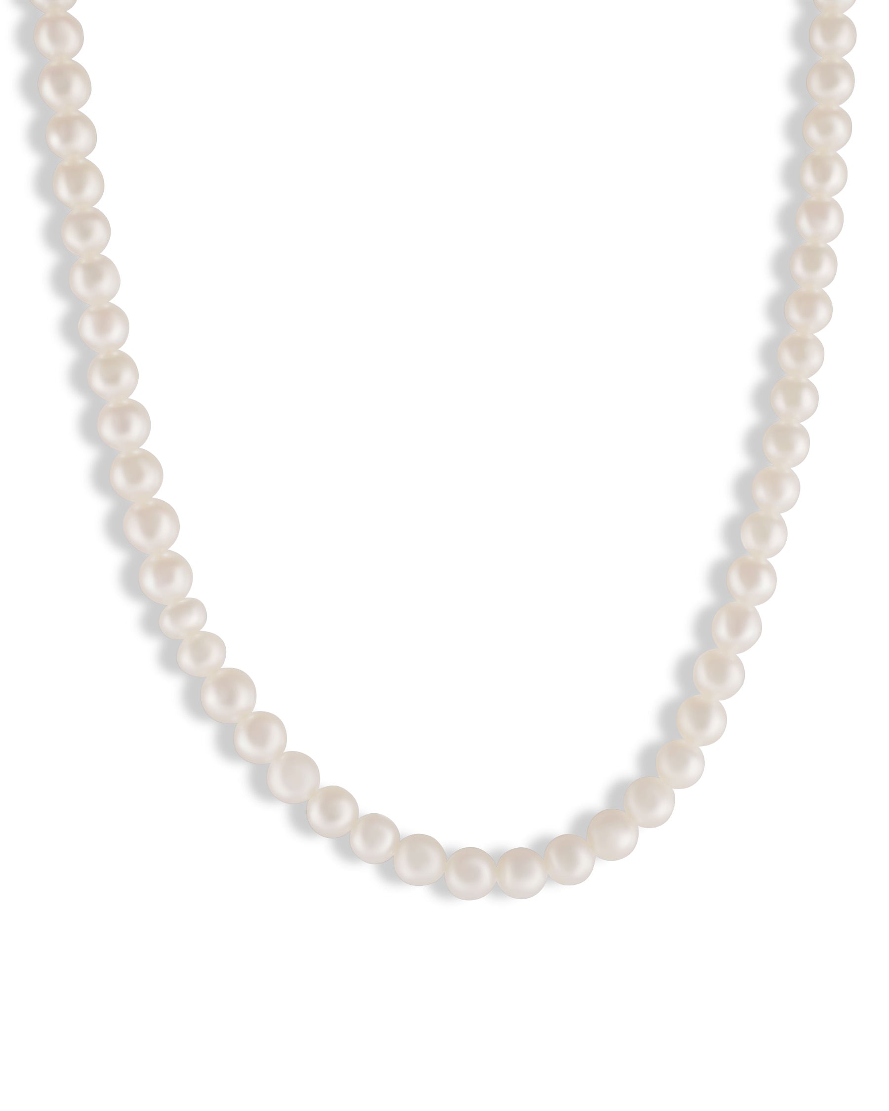 17-Inch Pearl Necklace with Custom 14K Gold Clasp - Elegant Charm by Nalin & Co