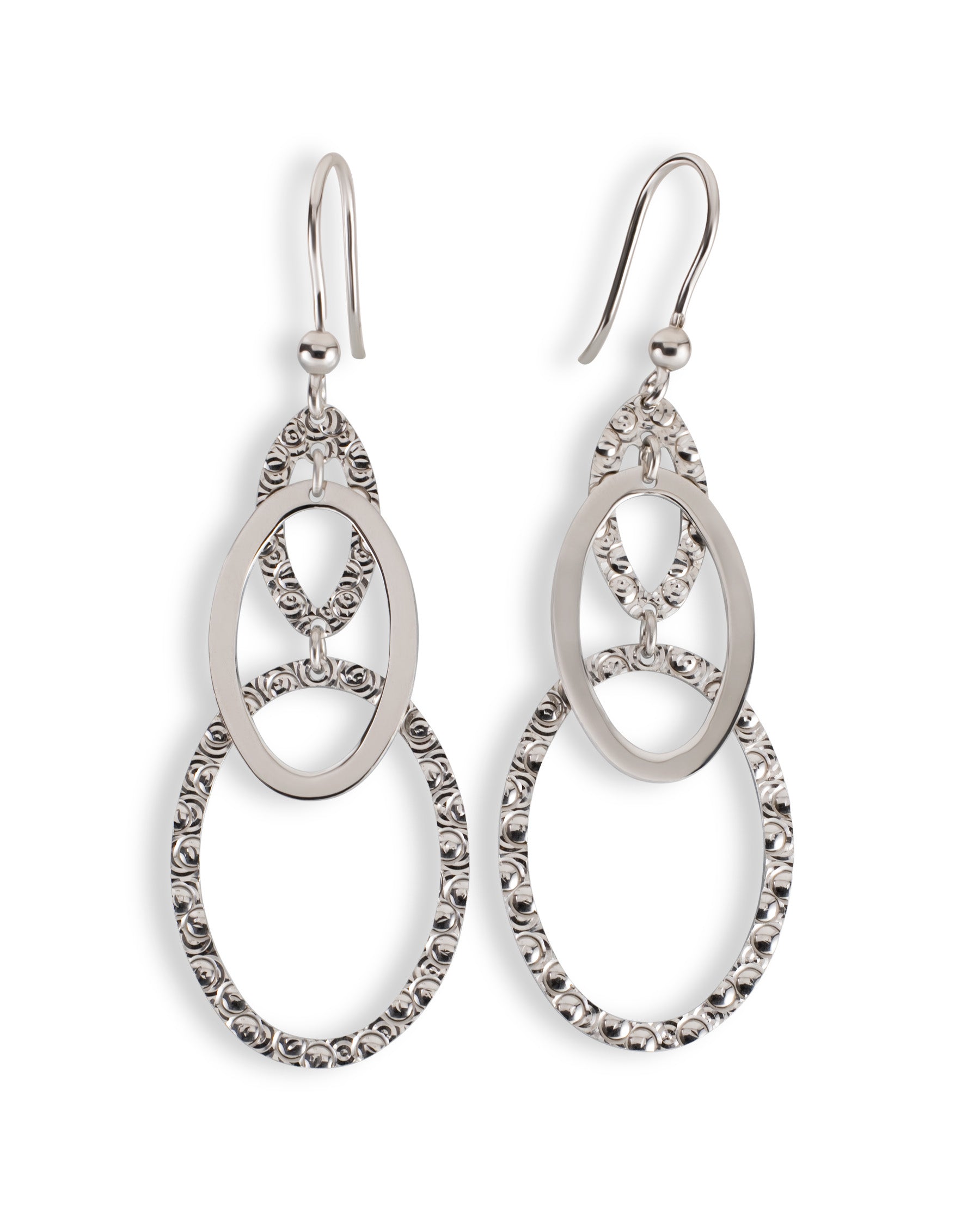 Silver Cascade Dangling Earrings - Effortless Elegance by Nalin & Co
