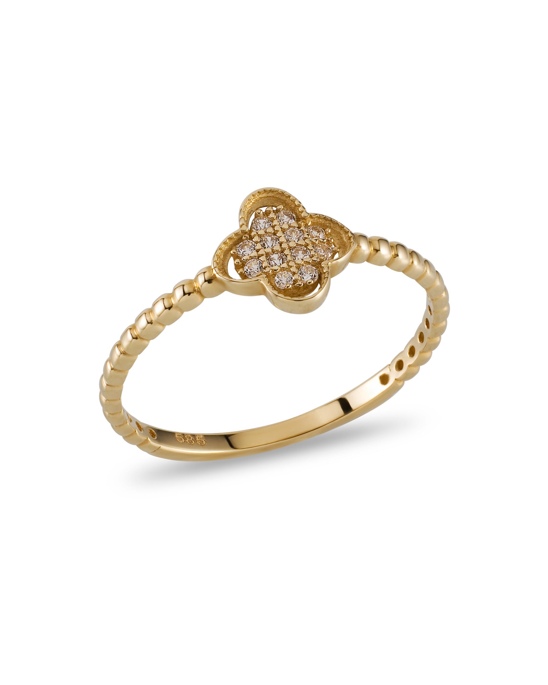 The Luxe Eterno Ring – Textured Band with CZ Sparkle
