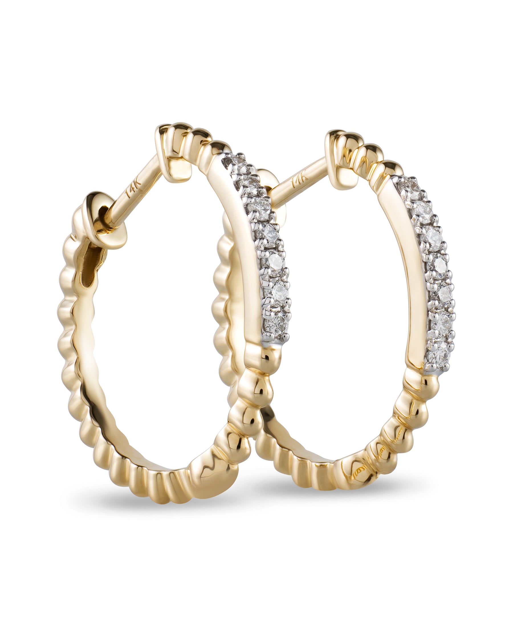 Radiant Elegance 14K Gold Diamond Earrings – Designer Luxury from Nalin &amp; Co.
