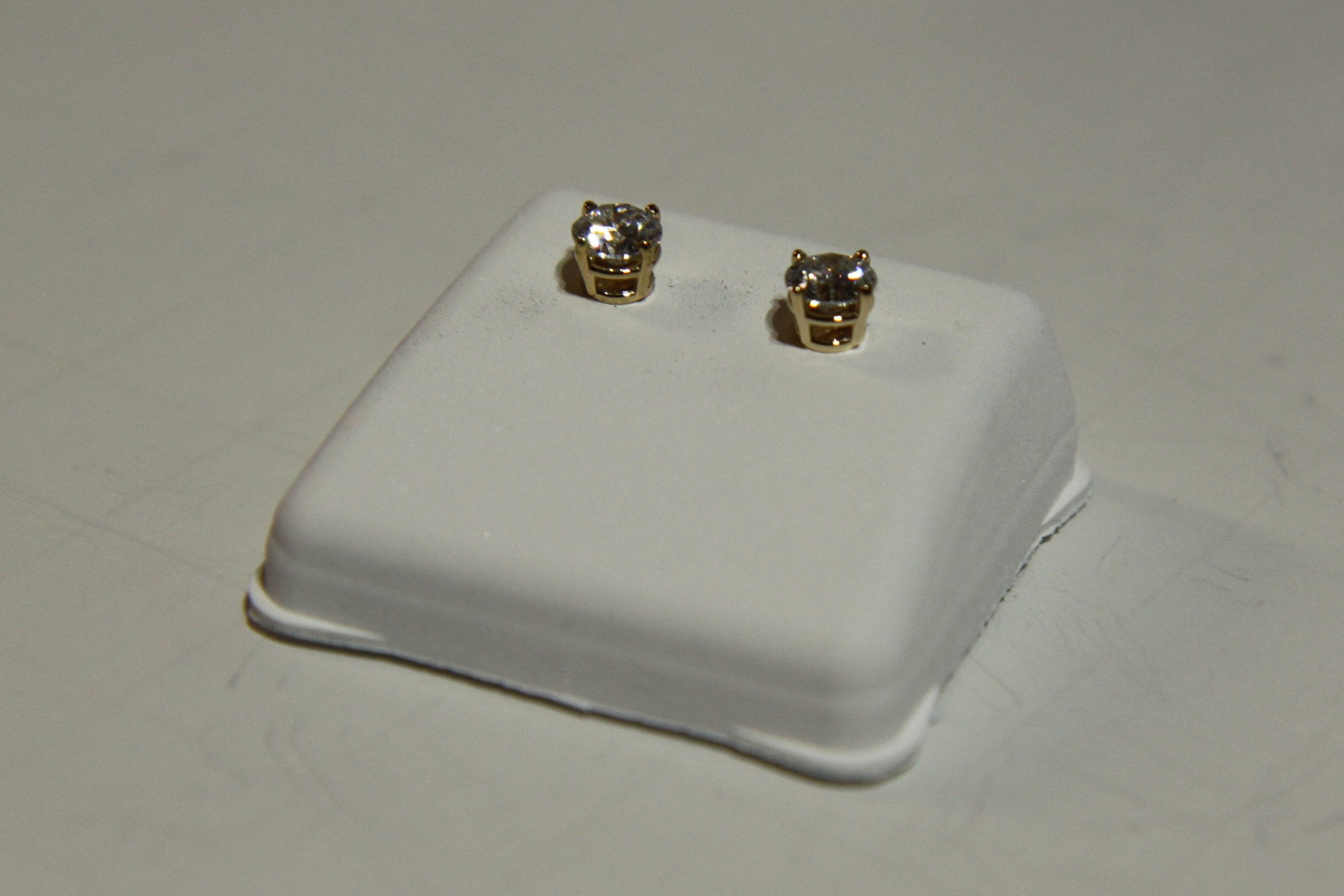 Elysian Radiance Lab-Created Yellow Gold Diamond Stud Earrings
