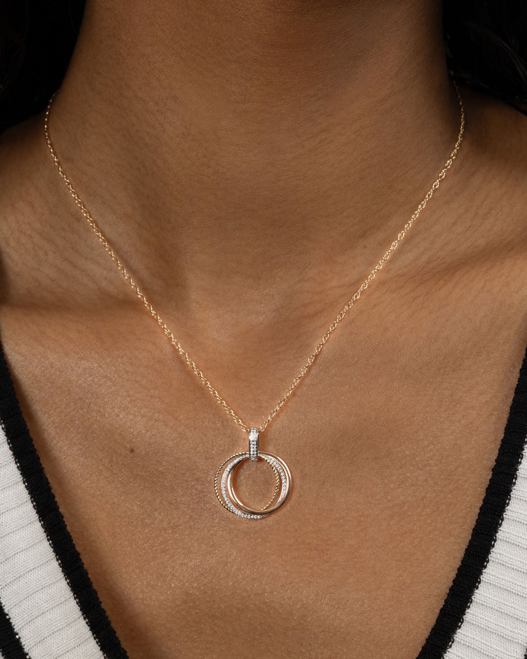 14K Italian Gold Radiant Duo Pendant Necklace - Signature Elegance by Nalin & Co
