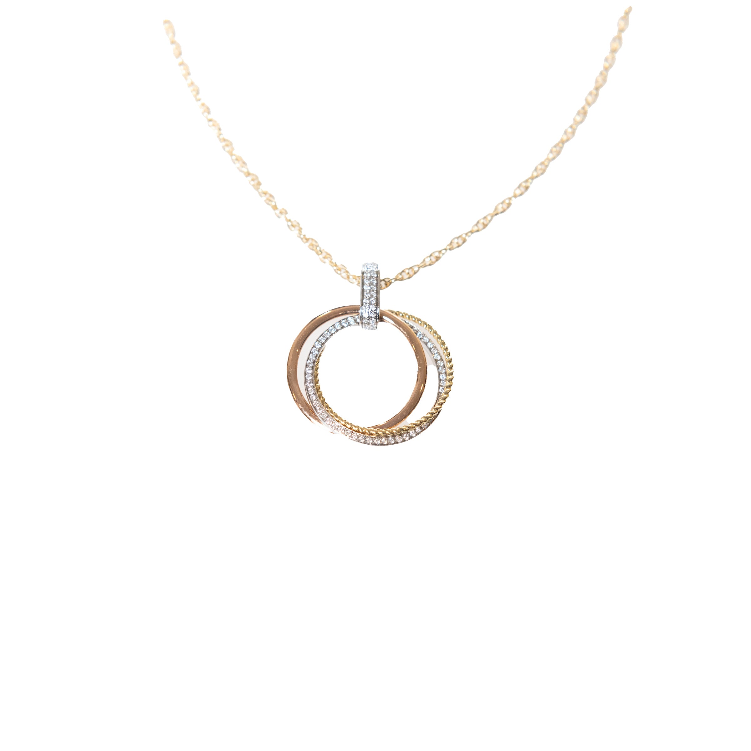 14K Italian Gold Radiant Duo Pendant Necklace - Signature Elegance by Nalin & Co
