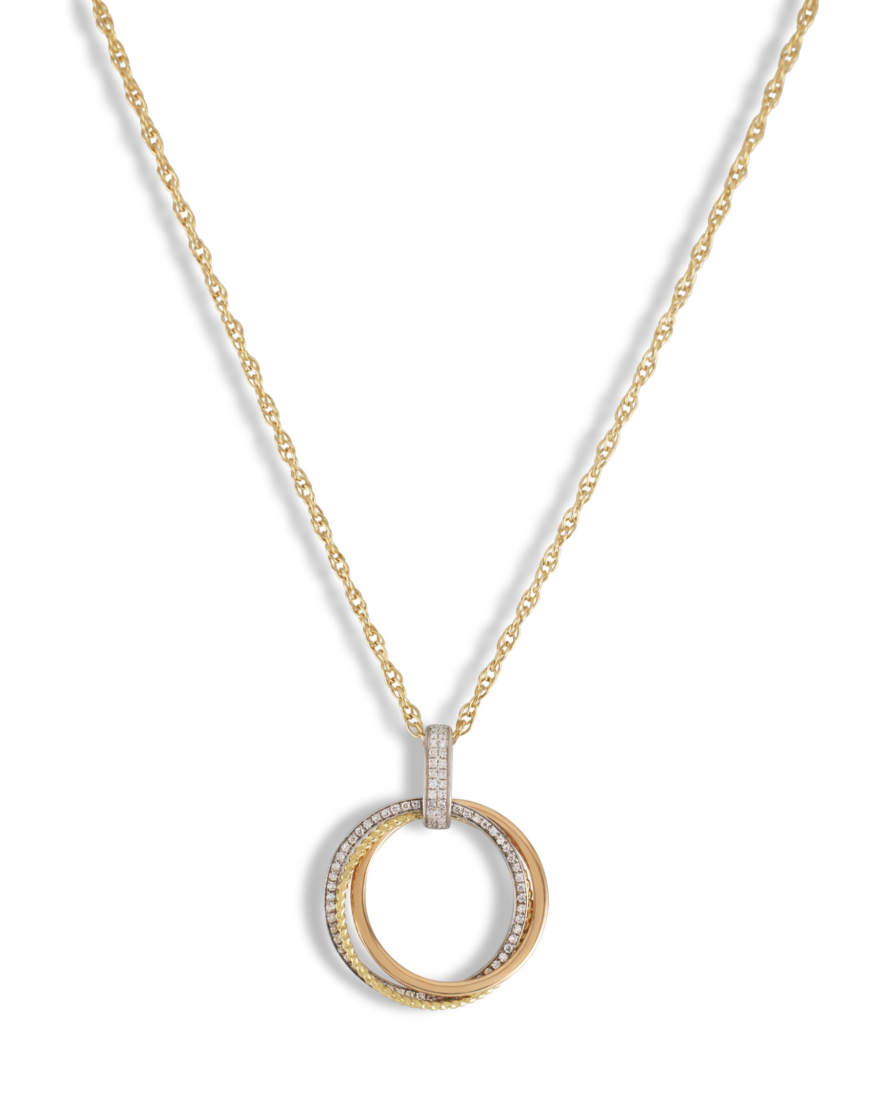 14K Italian Gold Radiant Duo Pendant Necklace - Signature Elegance by Nalin & Co
