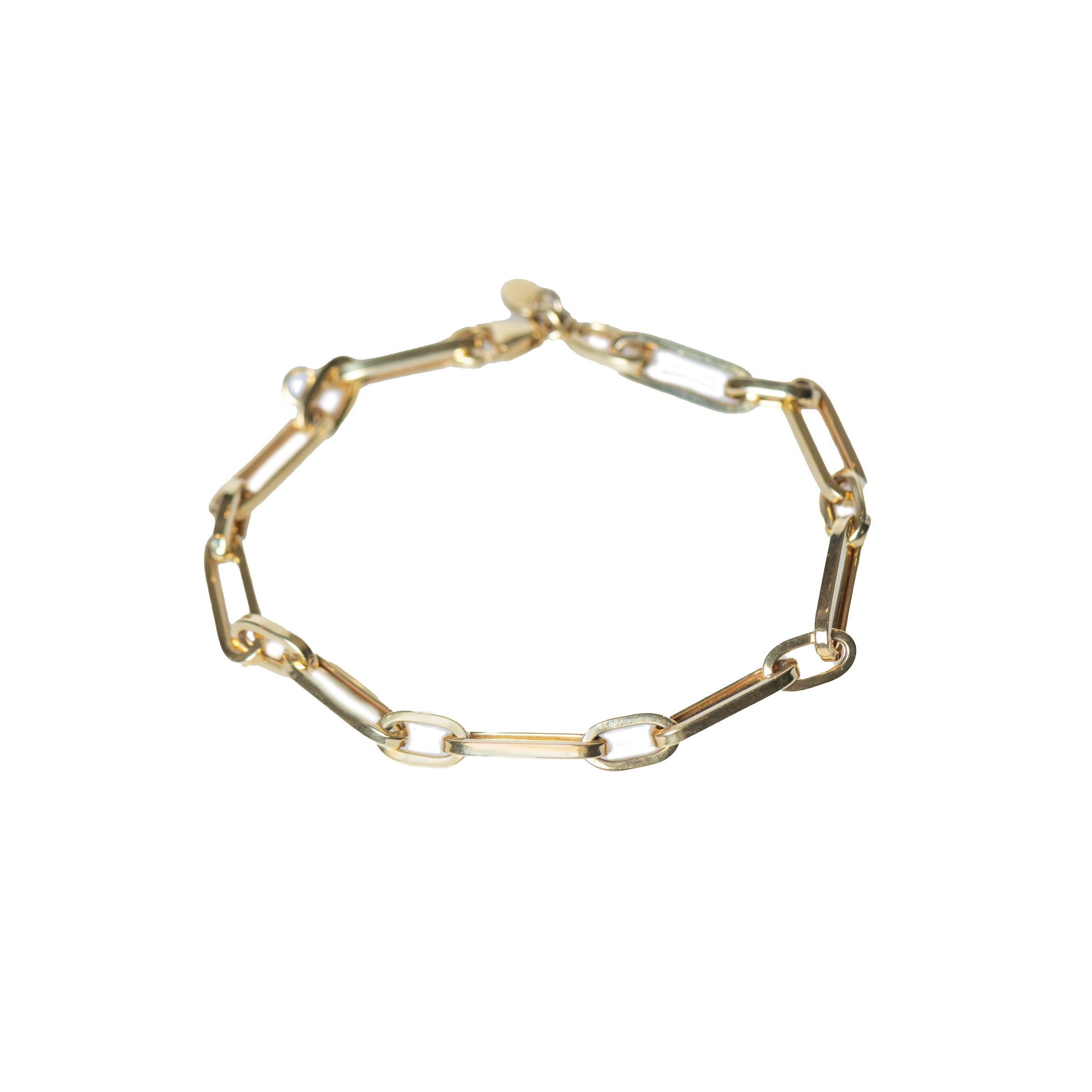 14K Gold Paper Clip Bracelet
